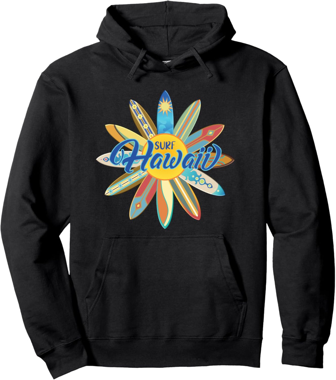 Surf Hawaii Surfing Surfboard Muster Pullover Hoodie
