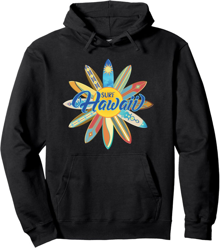 Surf Hawaii Surfing Surfboard Muster Pullover Hoodie