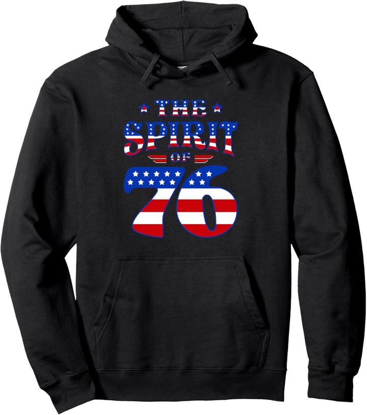 Vintage The Spirit 76 4. Juli Patriotische Amerikaner Pullover Hoodie
