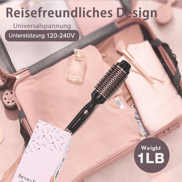 Thermobürste, 1.77 Inch Stylingbürsten Negativ-Ionen, Wärmebürste Rundbürste mit 2 Temperaturstufen,