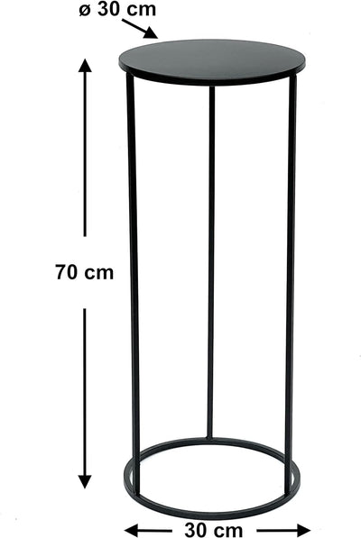 DanDiBo Blumenhocker Metall Schwarz Rund 70-50 cm Blumenständer Beistelltisch 96316 Blumensäule Mode