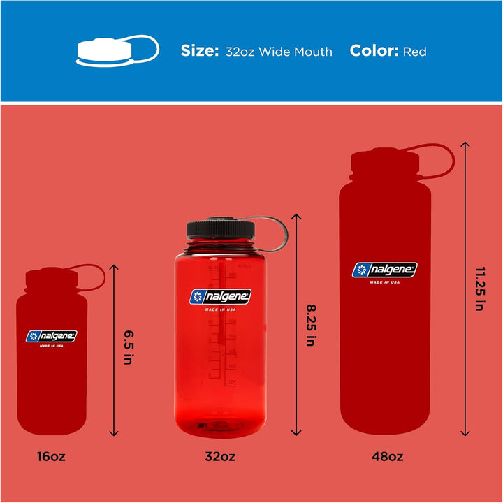 Nalgene WH Sustain Trinkflaschen Rot 1 L Rot Wasserflasche, Rot Wasserflasche