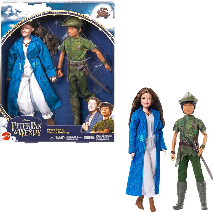 DISNEY Peter Pan & Wendy - beweglich mit typischen Outfits und abnehmbarem Zubehör, Hosen aus weiche