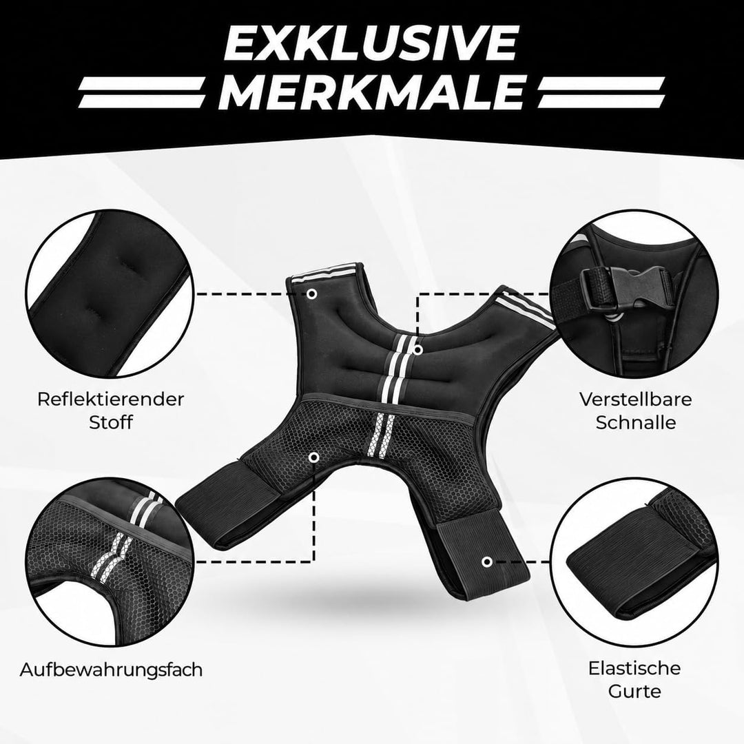 Gewichtsweste 5kg Herren Damen – Weighted Vest Verstellbar, Atmungsaktiv &amp; Wasserabweisend, Training