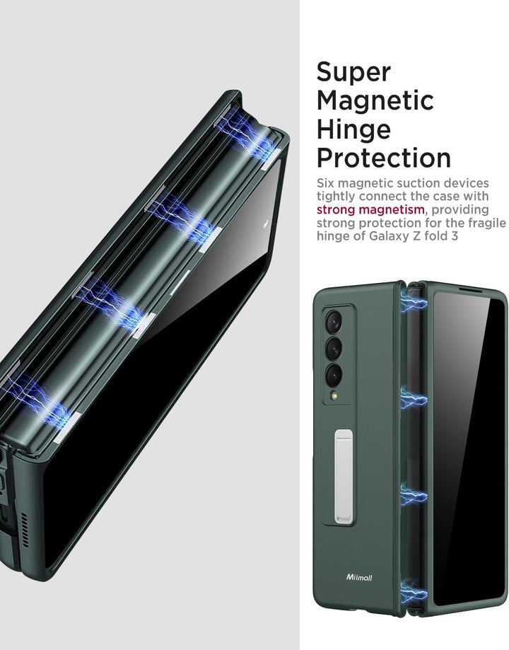 Miimall Kompatibel mit Samsung Galaxy Z Fold 3 Hülle mit Displayschutz Anti-Peeping+Magnetischer Sch