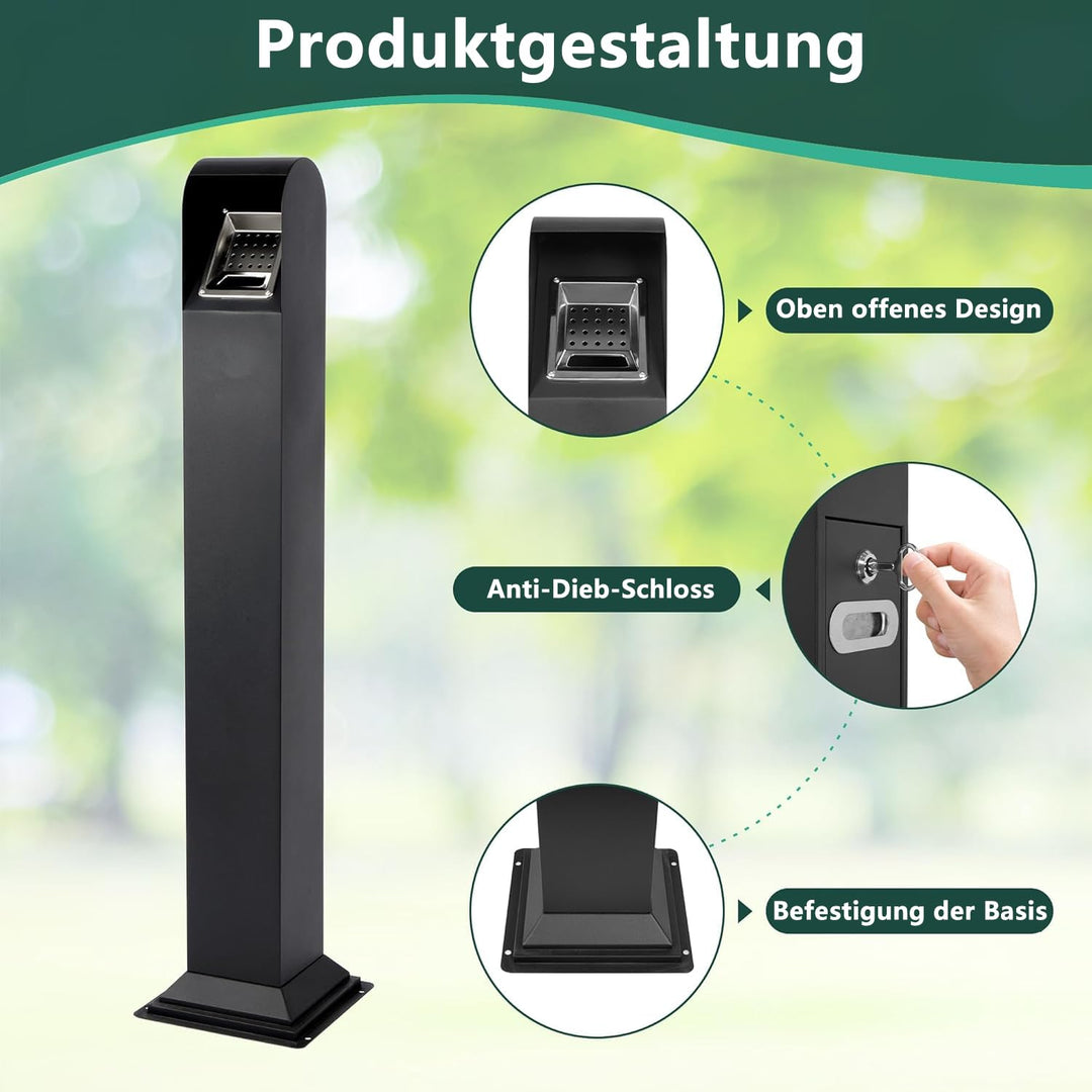 1,2 m freistehender Müllbehälter für den Aussenbereich aus Edelstahl Vertikaler freistehender Müllei