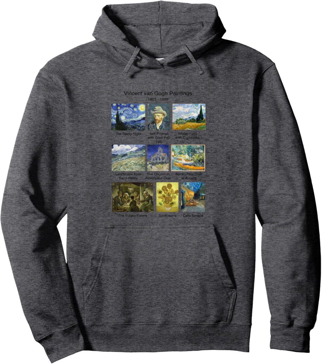 Vintage Retro Van Gogh Paintings Graphic Tees & Cool Designs Pullover Hoodie