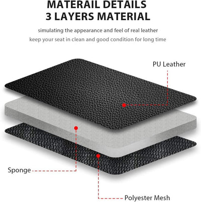 TOYOUN Klassisch Autositzbezüge Vordersitze Highback Sitzbezüge 2er Universal Schonbezüge PU Leder S