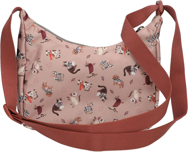 Depesche TOPModel Fur Ever Friends Umhängetasche für Mädchen, Rosa mit Kunstfell-Pompons, 2 Aussenta