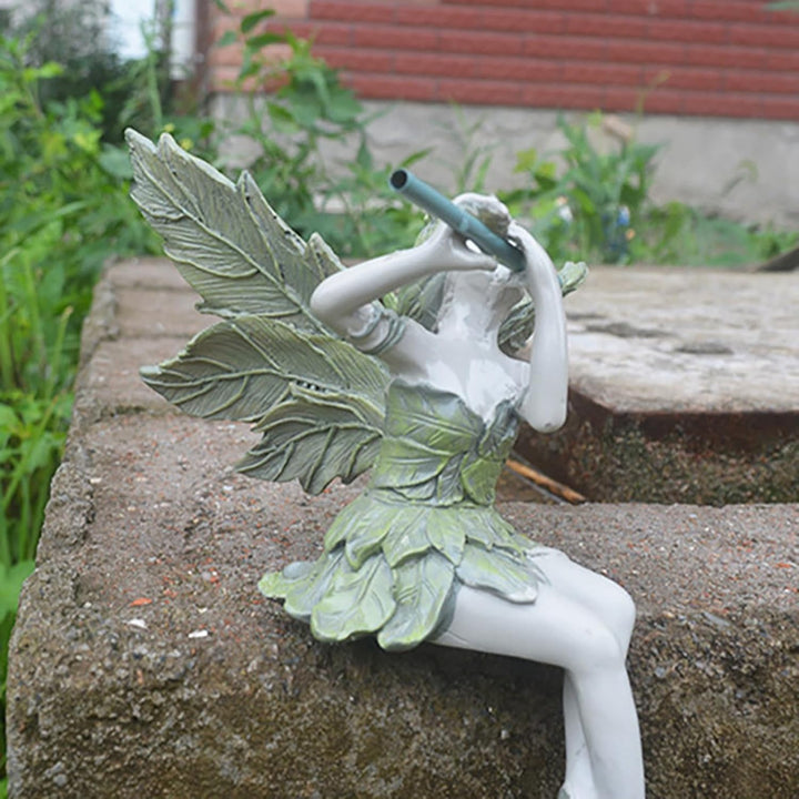 Generisch Gartendeko, Gartendeko Figuren, Sitzende Magische Fee Ornament, Gartenfiguren für Aussen,