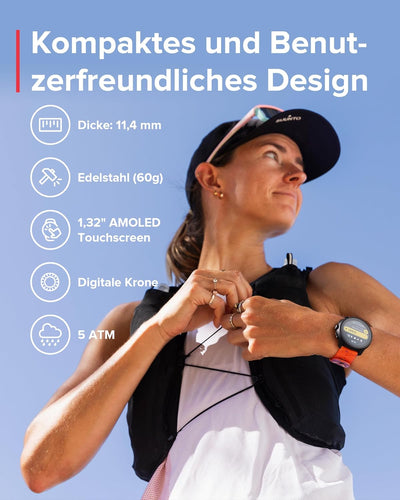 SUUNTO Race S Laufuhr mit AMOLED Touchscreen, Zweifrequenz GPS Sportuhr, Krone & Tastenbedienung, HR