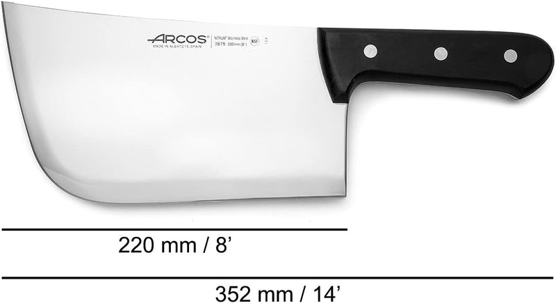 Arcos 287800 Serie Universal - Hackmesser Metzgermesser - Klinge Nitrum Edelstahl 220 mm - HandGriff