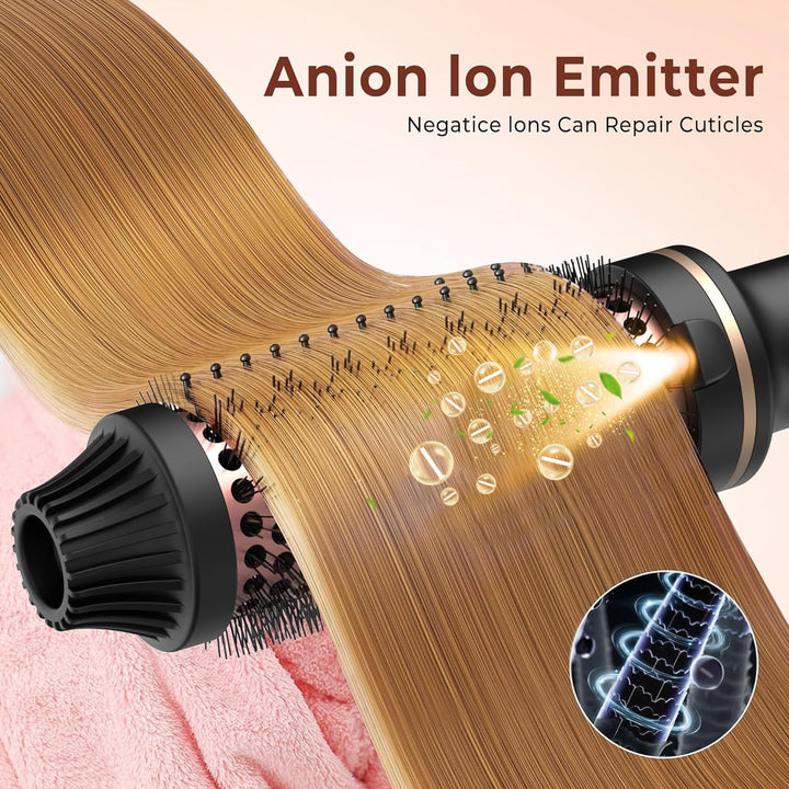 Thermal Brush Thermobürste 38mm, Lockenbürste 3 in 1 LCD Anzeige 120-210℃, Erhöhen Sie das Haarvolum