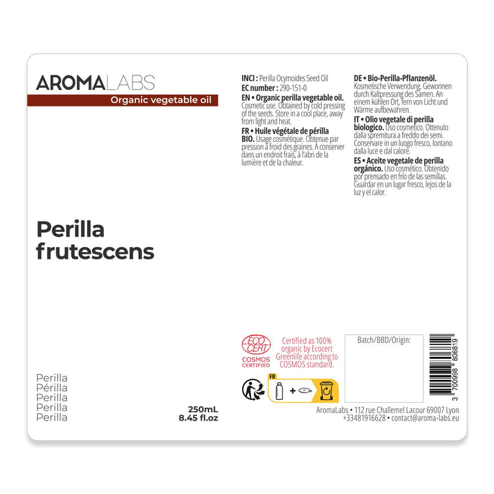Bio Perillaöl (Perilla frutescens L) – kaltgepresst & unraffiniert – 100% reines Pflanzenöl – 250 ml
