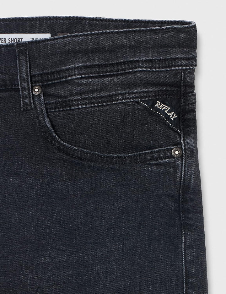 Replay Herren Jeans Shorts Grover Straight-Fit Bio 36W Dark Grey 097, 36W Dark Grey 097