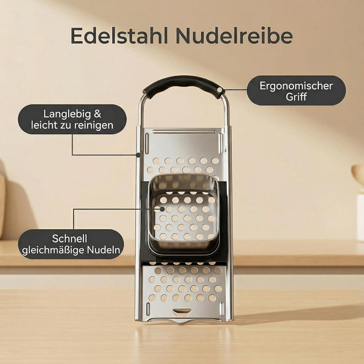 Spätzlehobel Edelstahl, Spätzlepresse mit Teigschlitten, Spätzlesieb, Spätzlereibe Ist Spülmaschinen