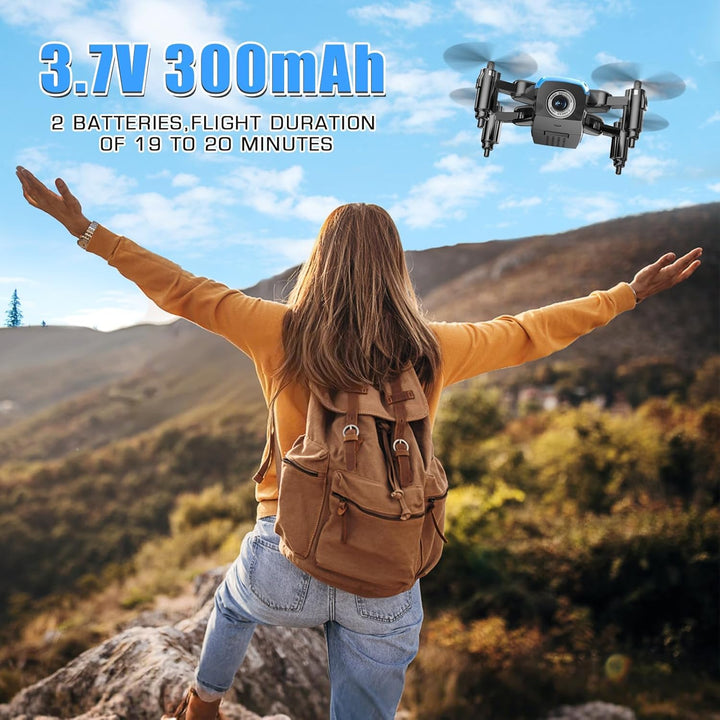 Mini RC Drohne mit Kamera für Kinder, Faltbarer Quadcopter mit Gestensteuerung, Sprachsteuerung und