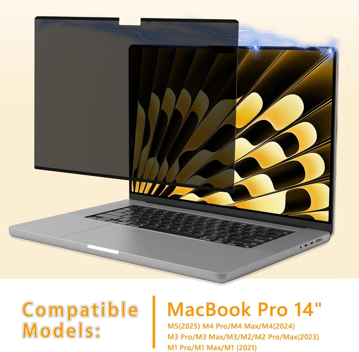 Blickschutzfilter für Apple MacBook Pro 14 Zoll (2025–2021 M5/M4/M3/M2/M1 Pro Max), Mac Privacy Scre