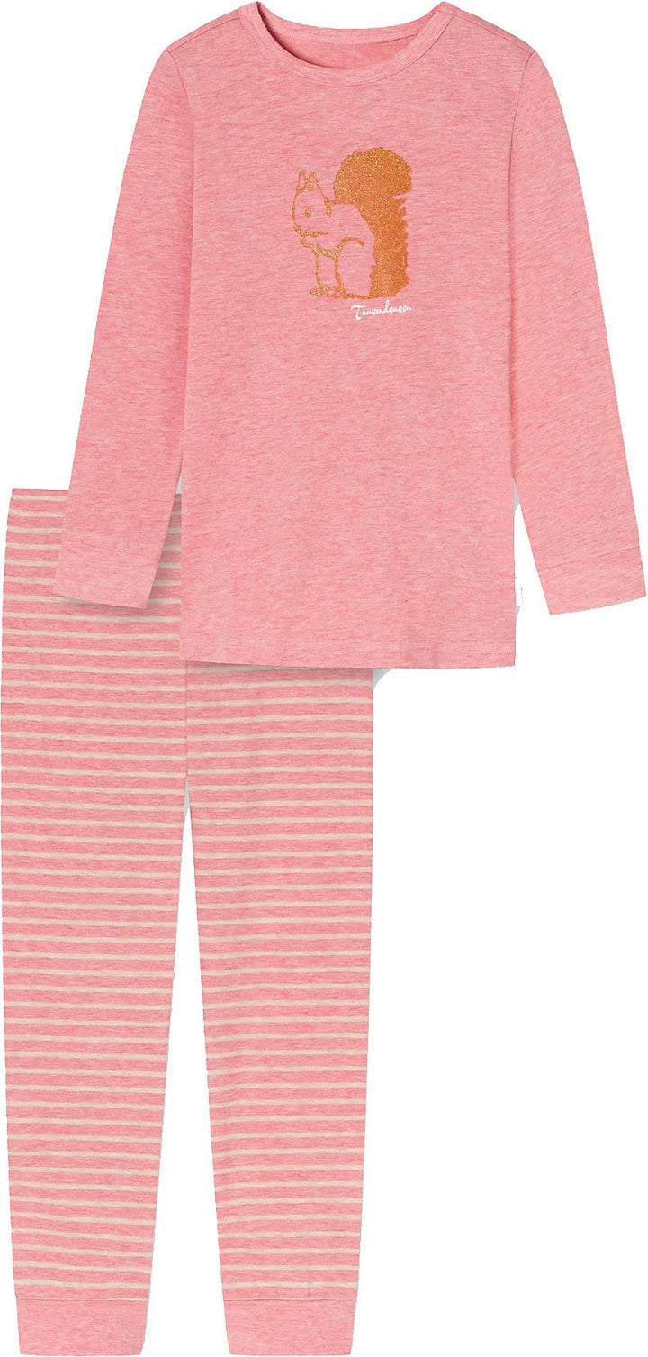 Schiesser Mädchen Schlafanzug lang – Einhorn, Sterne, Dots, Waldmotive und Hexen, Altrosa (rosa), 12