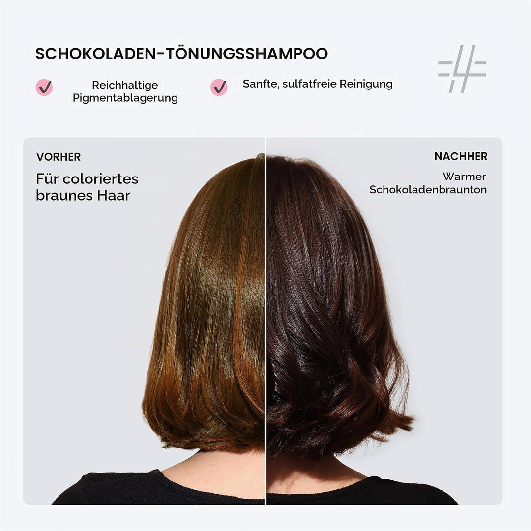 FOUR REASONS Farbmasken-Shampoo Braun – Sulfatfreies Tönungsshampoo für braunes und dunkelbraunes Ha