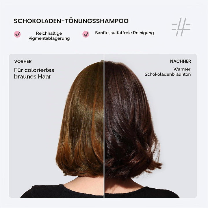 FOUR REASONS Farbmasken-Shampoo Braun – Sulfatfreies Tönungsshampoo für braunes und dunkelbraunes Ha