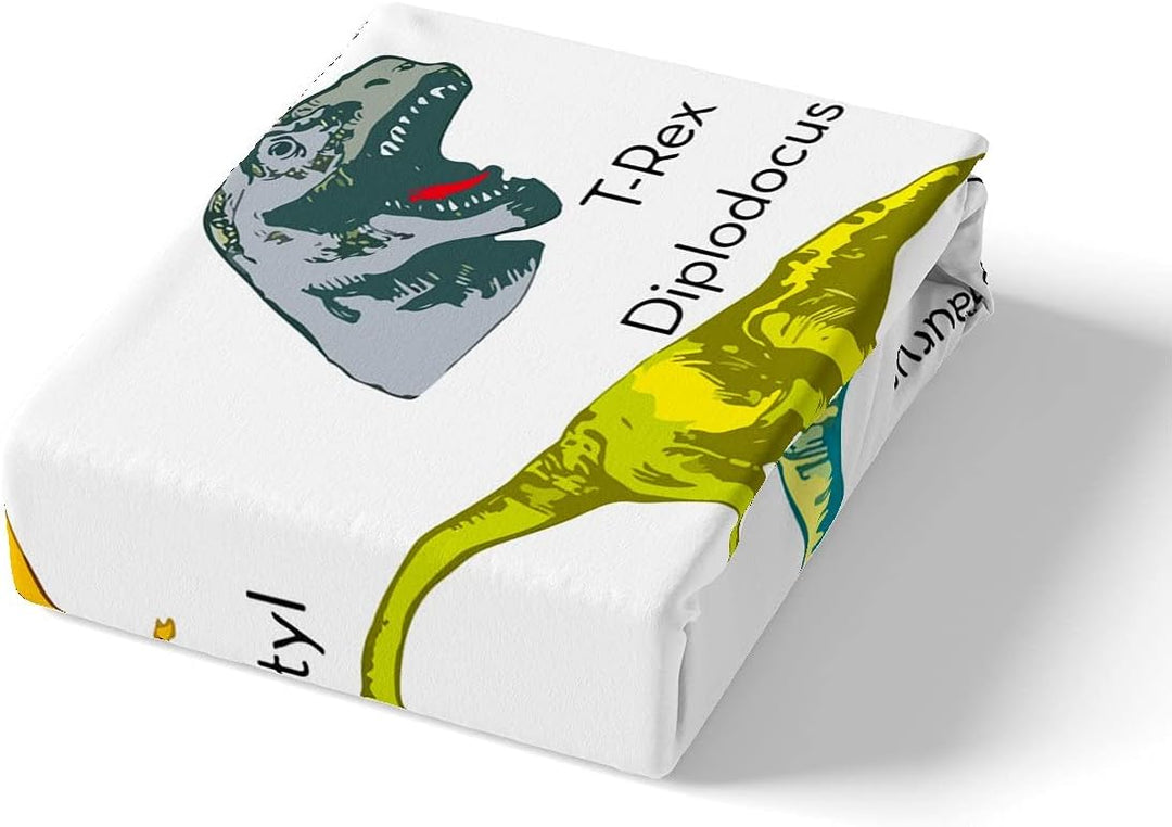 Loussiesd Dinosaurier Bettwäsche Kinder 135x200cm Mädchen Bunt Dinos Bettbezug Set Süss Dinosaurier