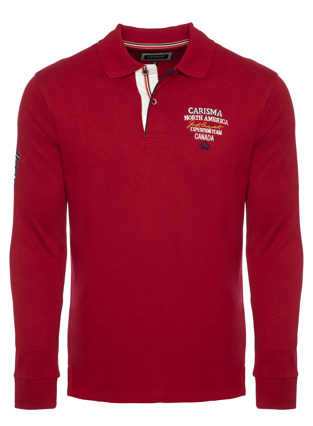 Carisma Langarm Poloshirt für Herren Baumwolle • Herren Langarmshirt mit Stickerei • Angenehmes Regu