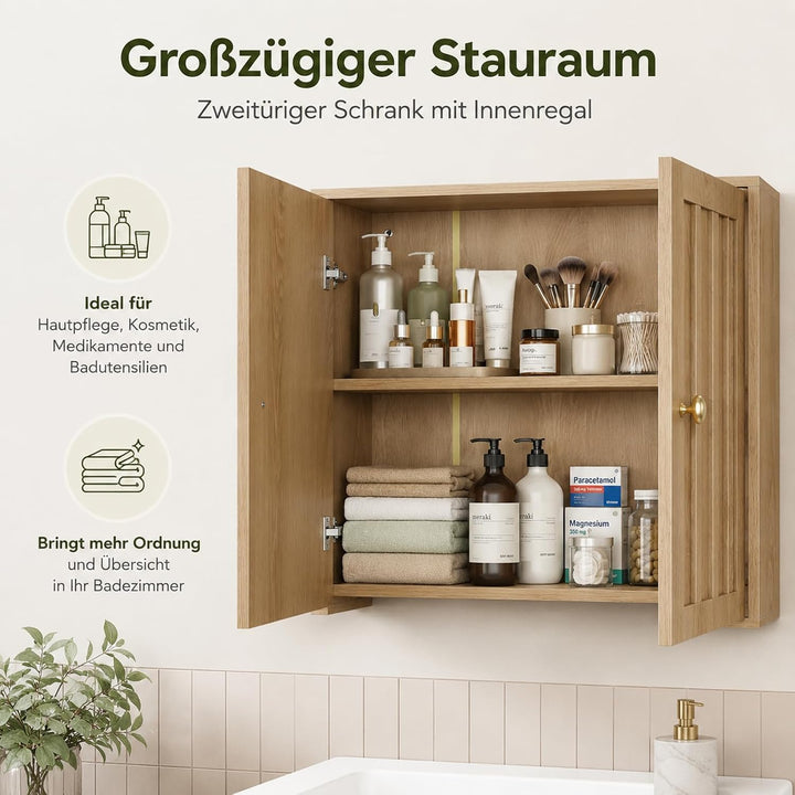 Semiocthome Hängeschrank Bad, Geeignet Als Badezimmerschrank Hängend Für Bad Und Flur, 56(H)×20(B)×6