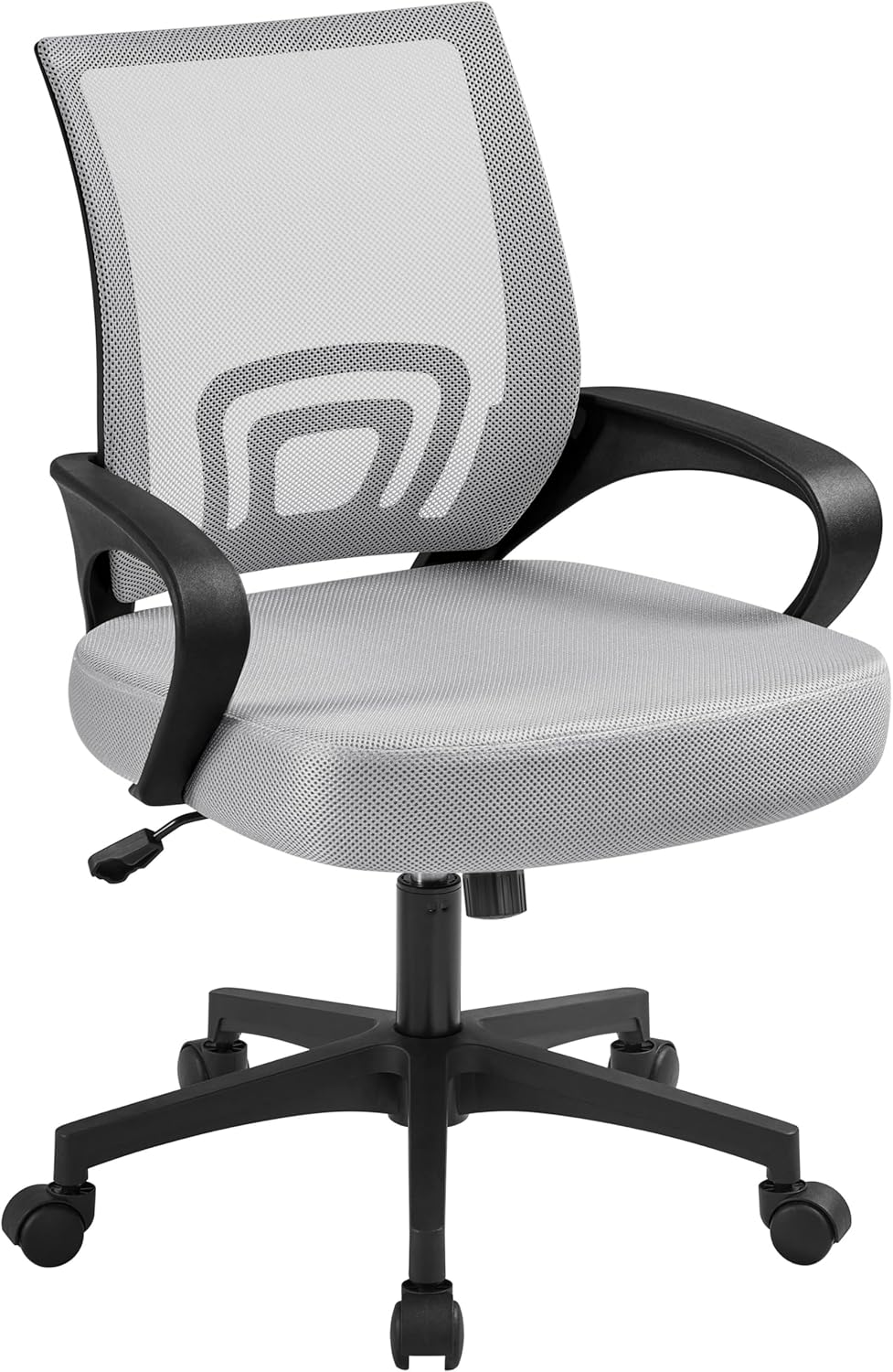 Yaheetech Bürostuhl, Ergonomischer Schreibtischstuhl mit Netzbespannung und Armlehnen, Drehstuhl aus