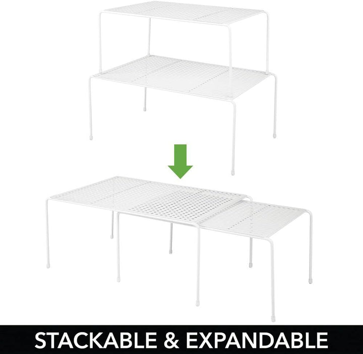 mDesign 4er-Set Regaleinsatz für Küchenschrank – praktische Geschirrablage aus Metall für mehr Abste