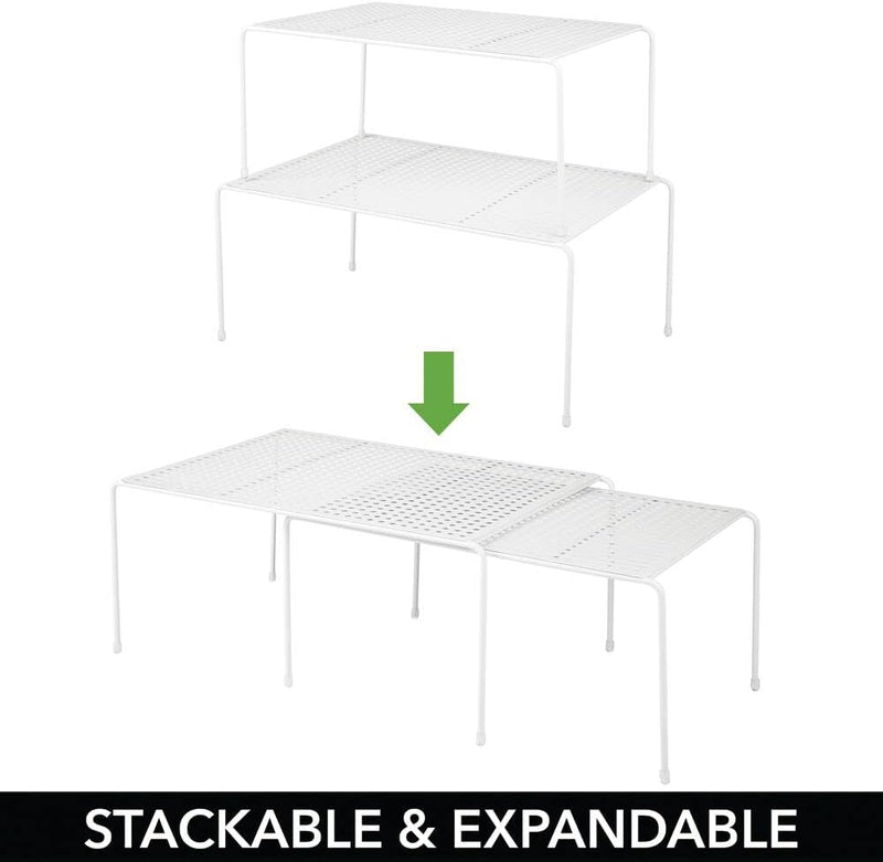 mDesign 4er-Set Regaleinsatz für Küchenschrank – praktische Geschirrablage aus Metall für mehr Abste