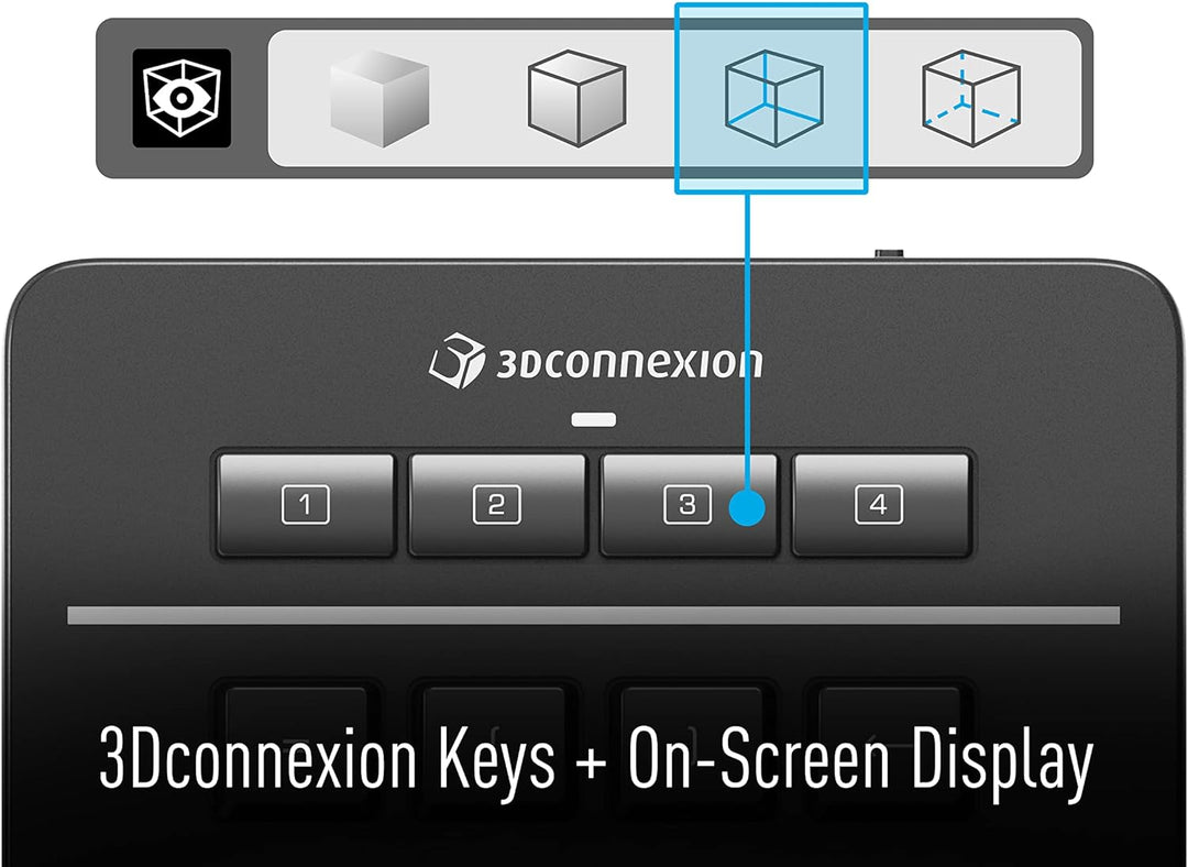 3Dconnexion Numpad Pro (Kabelloser Nummernblock, Bluetooth, USB-C), Mattschwarz