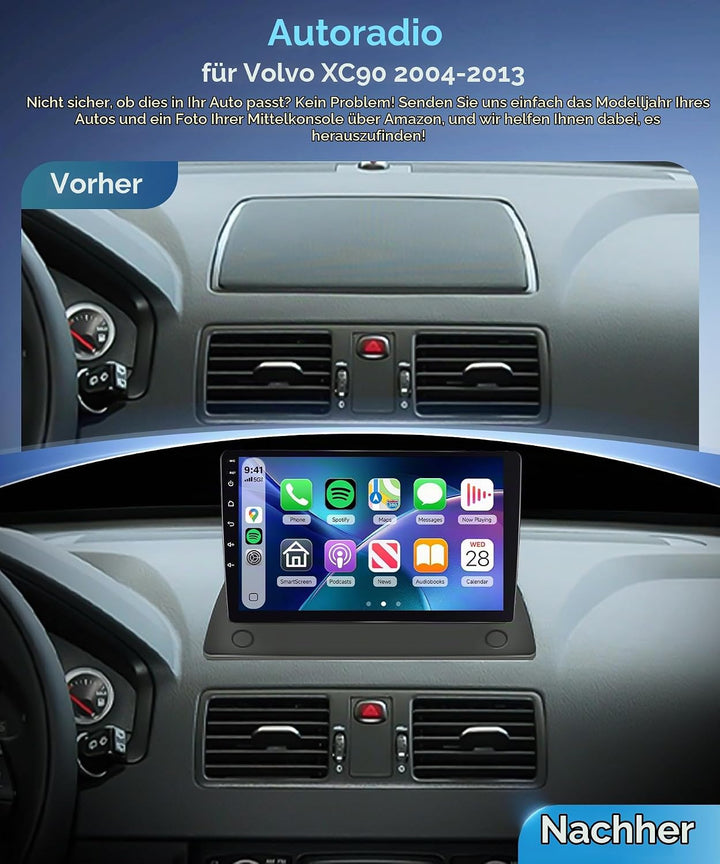 8 Kern 4G+64G Autoradio Android 15 für Volvo XC90 2004-2013, 9&