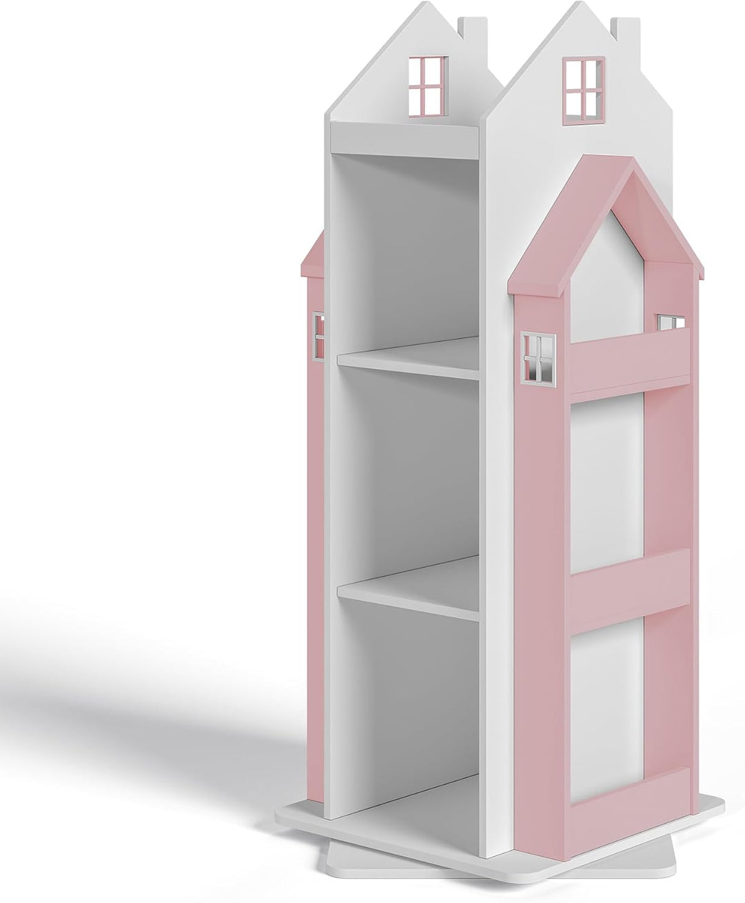 [en.casa] Drehbares Bücherregal für Kinder Vipsali Spielzeugregal in Hausoptik Drehregal mit Aufbewa