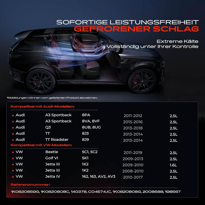 Frankberg Klimakompressor Klimaanlage Kompatibel mit Golf VI 5K1 2.5L 2009-2013 A3 Sportback 8PA 2.5