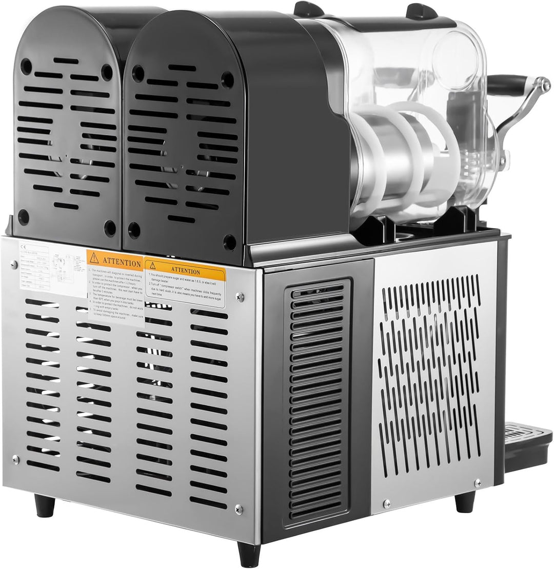Kommerzielle Slusheis Maschine, 2x3 L Doppeltank Tassen elektrische Schneeschmelz-Slush-Smoothie-Mas