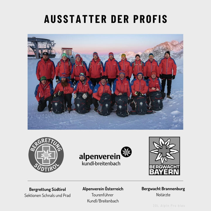 NORDKAMM® Antares Alpine Bergsport Allround Wanderrucksack 30L oder 40L, mit RollTop, Damen und Herr