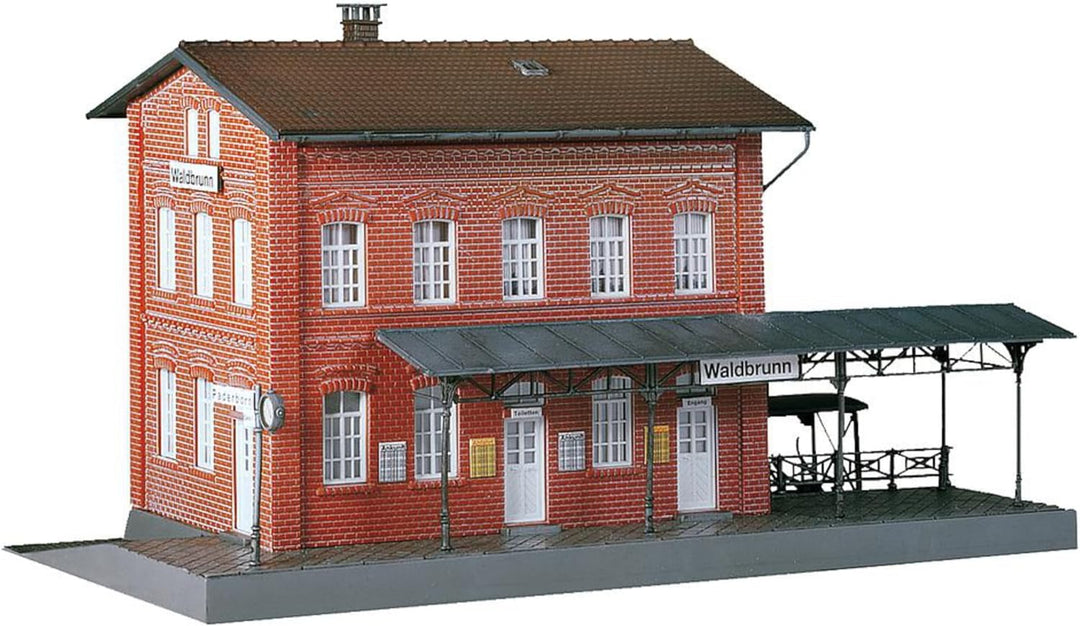 FALLER Bahnhof Waldbrunn Modellbausatz mit 82 Einzelteilen 240 x 125 x 135 mm I Modelleisenbahn Zube