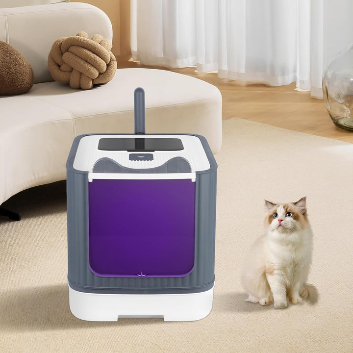 OHMG Selbstreinigende Katzentoilette,Katzenklo Selbstreinigend,Geruchsbeseitigung,Geschlossen Grosse