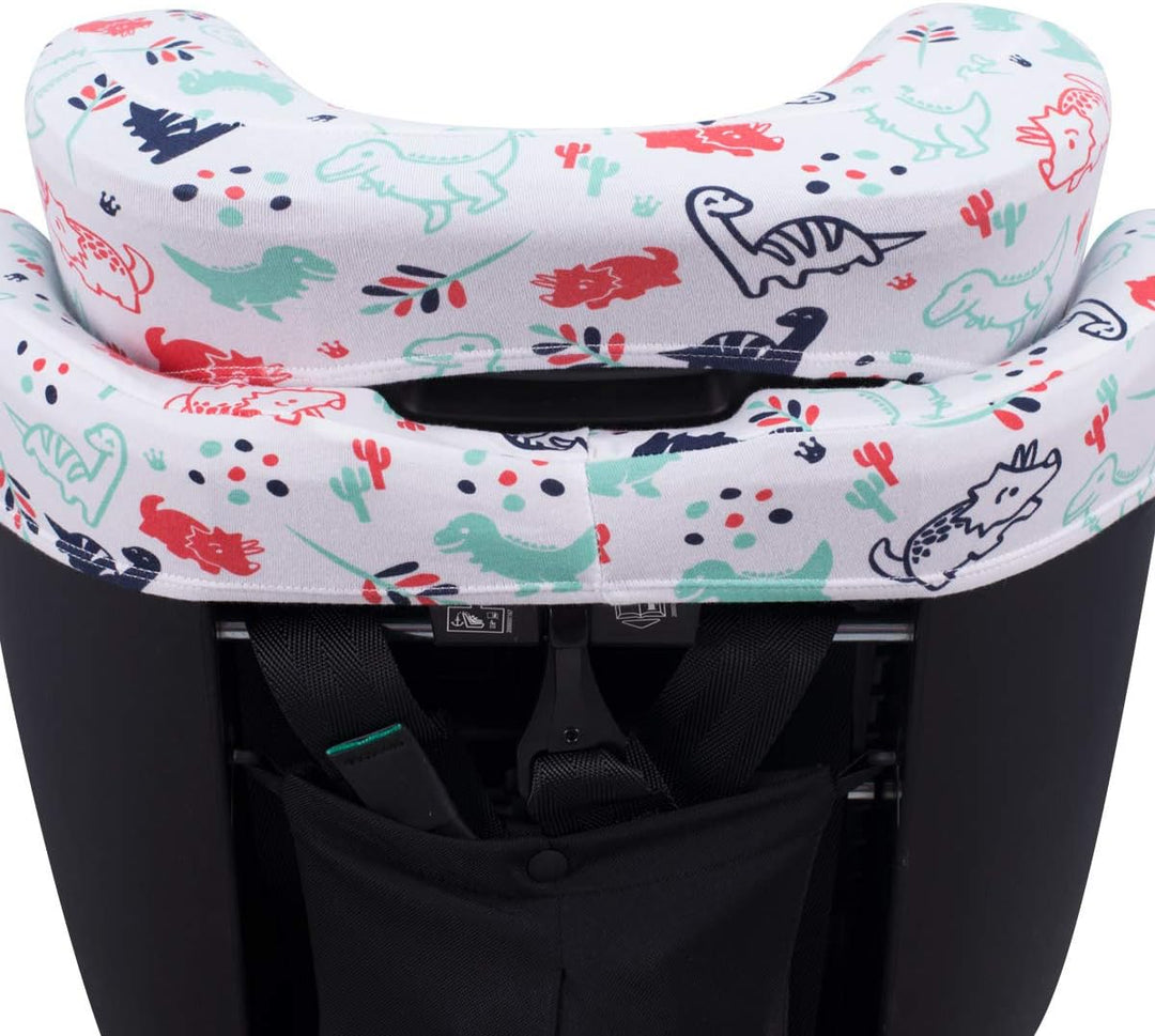JYOKO Kids Bezug kompatibel mit Romer Advansafix, Evolva IV M, aus Baumwolle (Dino Party, ADVANSAFIX