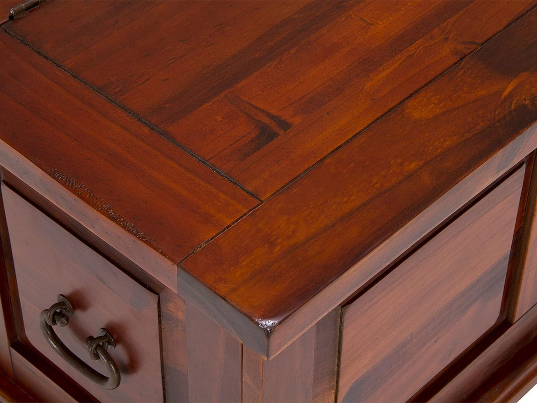 Woodkings® Holztruhe mit Deckel Catana Pinie Massivholz braun Echtholz rustikal Wohnzimmer Möbel Flu