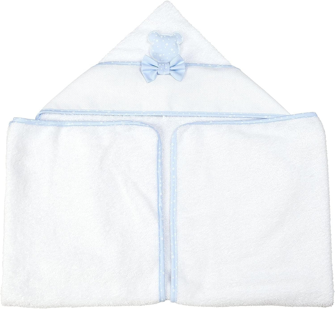 FILET Dreieckiger Bademantel für Neugeborene Blau, Blau