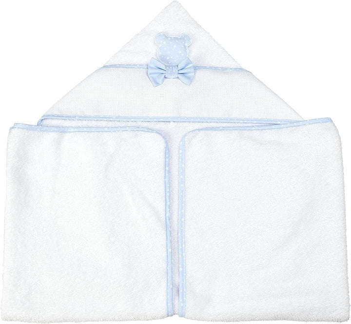 FILET Dreieckiger Bademantel für Neugeborene Blau, Blau