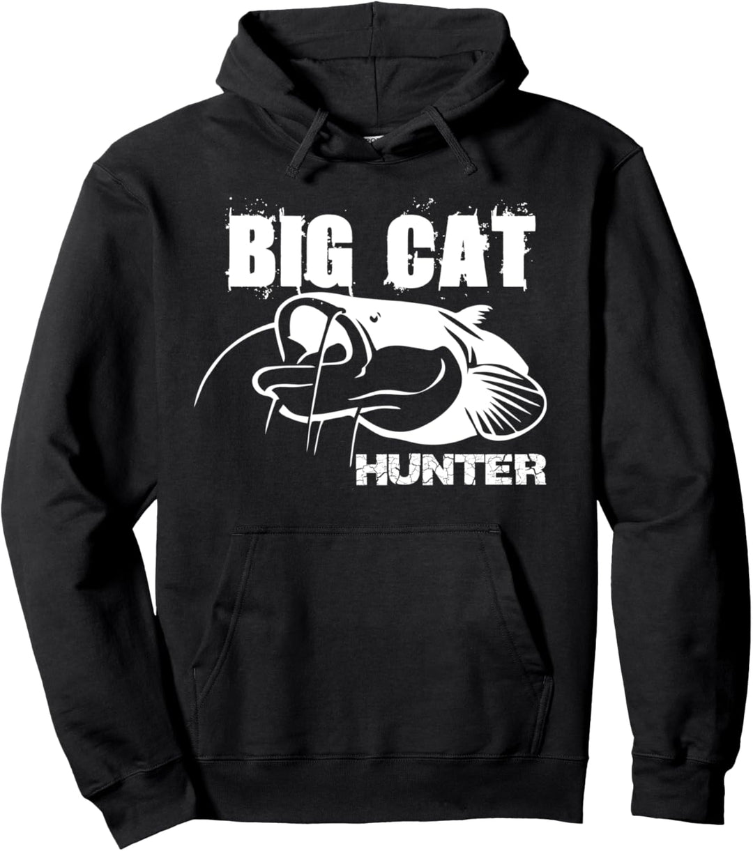 Big Cat Hunter Welsangeln Waller Silure Catfish Retro Splash Pullover Hoodie