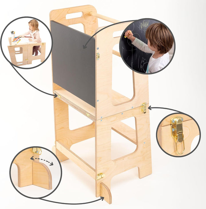 Lernturm ab 1 Jahr DeveKids (Grün und Holz, Ohne Rutsche) Ohne Rutsche Grün und Holz, Ohne Rutsche G