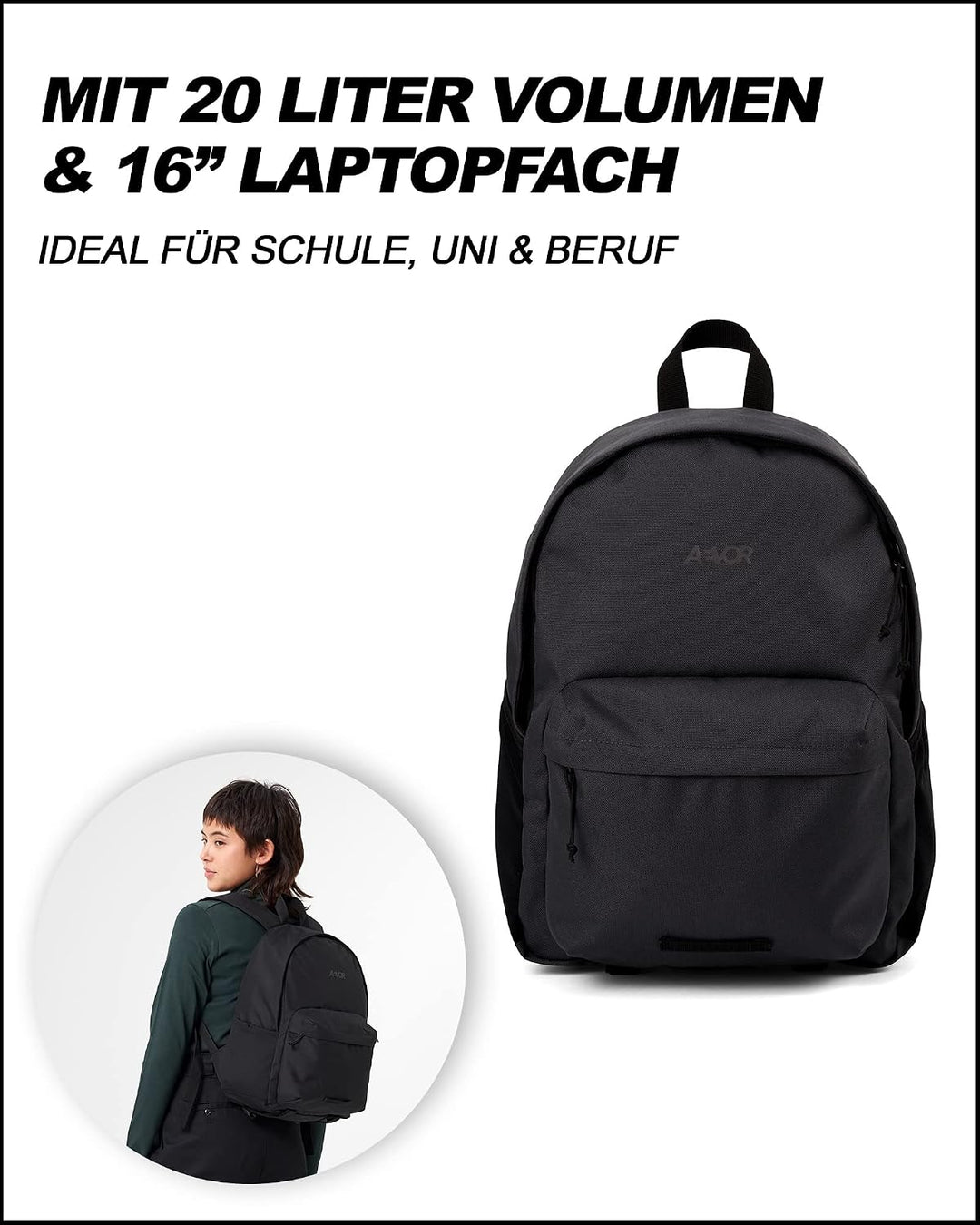 AEVOR Everyday Pack Black Eclipse - Schwarz, Black Eclipse - Schwarz