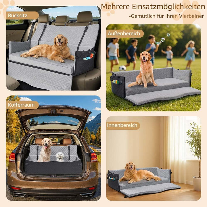 unipaws Hunde Autositz für mittlere & grosse Hunde bis 55 kg, Autositz Hund mit Vorder-/Seiteneinsti