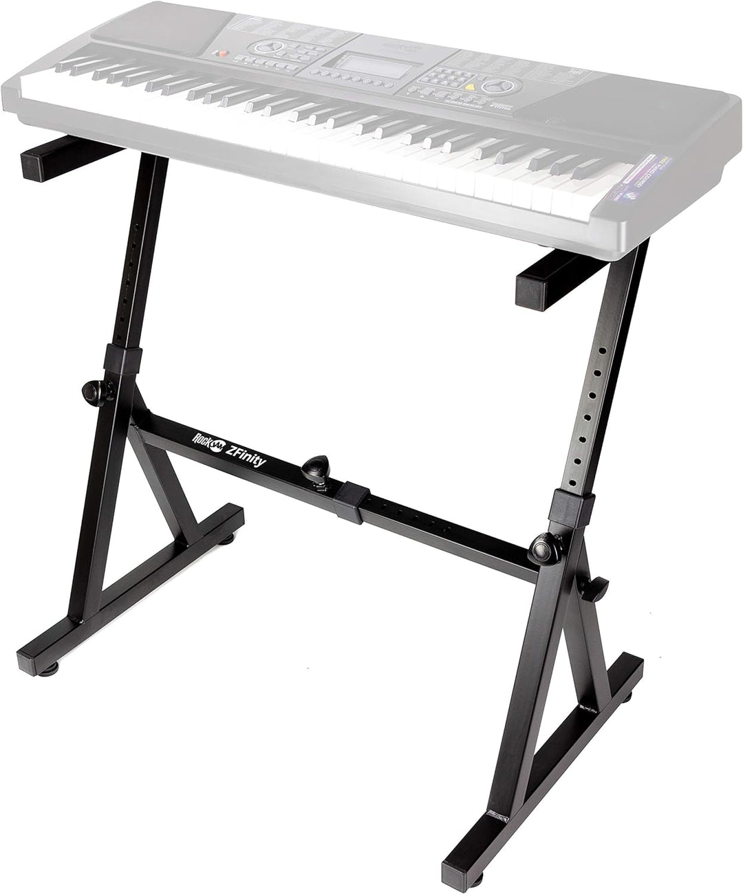 RockJam Heavy Duty Z-Style Keyboard Stand for Digital Pianos and Electronic Keyboards - Black & Sust