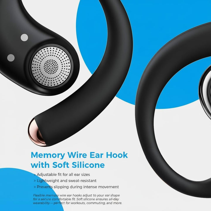Micool Open-Ear Kopfhörer Bluetooth 6.0, Clip-On Ohrhörer Kabellos mit 36H Spielzeit, Geräuschreduzi