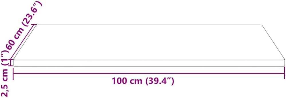 vidaXL Tischplatte 100x60x2,5 cm Massivholz Kiefer Rechteckig 100 x 60 x 2.5 cm Braun, 100 x 60 x 2.